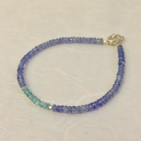 Buy Tanzanite Beaded Bolo Bracelet in Platinum Over Sterling Silver 14.40  ctw at ShopLC.
